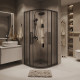 Душевое ограждение Grossman Cosmo 300.K33.02.9090.21.02 (90х90х195) квадрат,раздвижная,черный матовый,стекло шиншилла