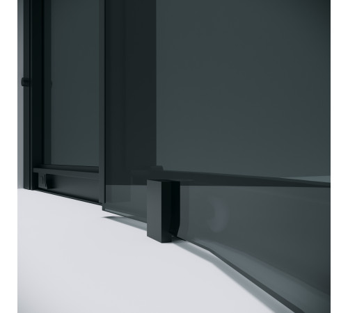 Душевое ограждение Grossman Cosmo 301.K33.02.8080.21.10 (80х80х195) четверть круга,раздвижная,черный матовый,стекло тонированное