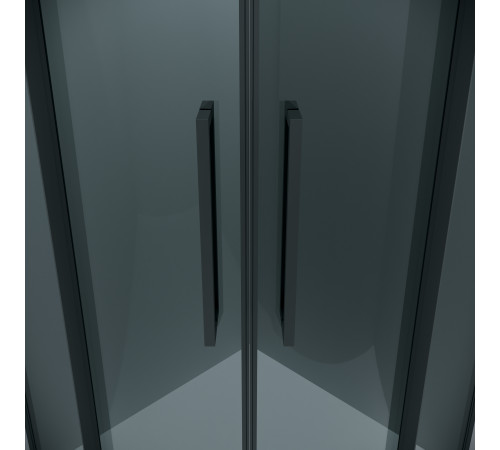 Душевое ограждение Grossman Cosmo 301.K33.02.8080.21.10 (80х80х195) четверть круга,раздвижная,черный матовый,стекло тонированное