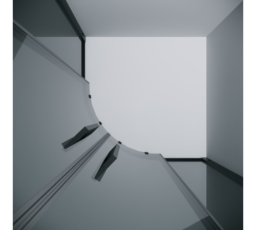 Душевое ограждение Grossman Cosmo 301.K33.02.8080.21.10 (80х80х195) четверть круга,раздвижная,черный матовый,стекло тонированное