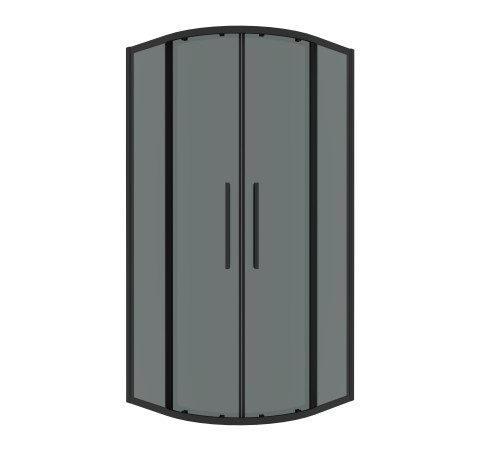 Душевое ограждение Grossman Cosmo 301.K33.02.8080.21.10 (80х80х195) четверть круга,раздвижная,черный матовый,стекло тонированное