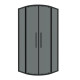 Душевое ограждение Grossman Cosmo 301.K33.02.8080.21.10 (80х80х195) четверть круга,раздвижная,черный матовый,стекло тонированное