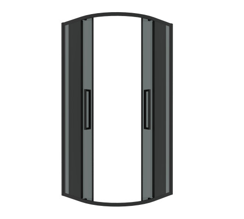 Душевое ограждение Grossman Cosmo 301.K33.02.8080.21.10 (80х80х195) четверть круга,раздвижная,черный матовый,стекло тонированное