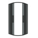 Душевое ограждение Grossman Cosmo 301.K33.02.8080.21.10 (80х80х195) четверть круга,раздвижная,черный матовый,стекло тонированное