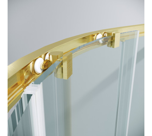 Душевое ограждение Grossman Cosmo 301.K33.02.9090.32.00 (90х90х195) четверть круга,раздвижная,золото сатин,стекло прозрачное