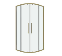 Душевое ограждение Grossman Cosmo 301.K33.02.9090.32.00 (90х90х195) четверть круга,раздвижная,золото сатин,стекло прозрачное