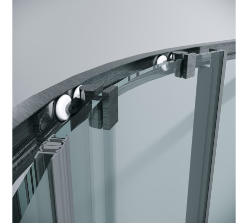 Душевое ограждение Grossman Cosmo 301.K33.02.9090.42.00 (90х90х195) четверть круга,раздвижная,графит сатин,стекло прозрачное