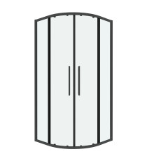 Душевое ограждение Grossman Cosmo 301.K33.02.9090.42.00 (90х90х195) четверть круга,раздвижная,графит сатин,стекло прозрачное