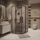 Душевое ограждение Grossman Cosmo 301.K33.02.9090.42.00 (90х90х195) четверть круга,раздвижная,графит сатин,стекло прозрачное