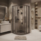 Душевое ограждение Grossman Cosmo 301.K33.02.9090.42.00 (90х90х195) четверть круга,раздвижная,графит сатин,стекло прозрачное