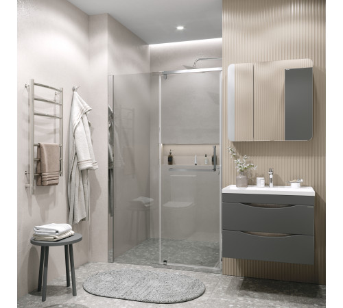 Дверь в нишу Grossman Pragma 100.K33.03.100.10.00 (100х195) хром,стекло прозрачное,распашная