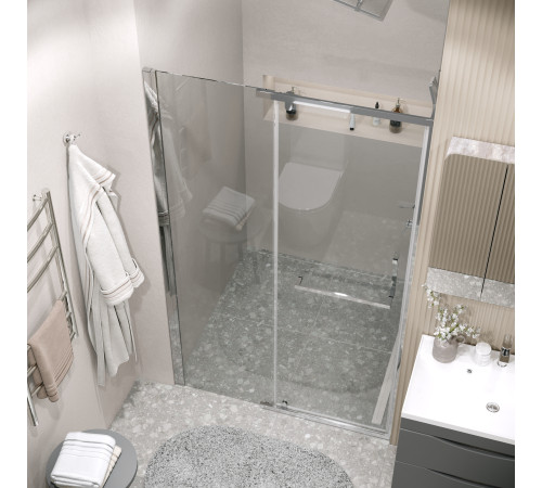 Дверь в нишу Grossman Pragma 100.K33.03.100.10.00 (100х195) хром,стекло прозрачное,распашная