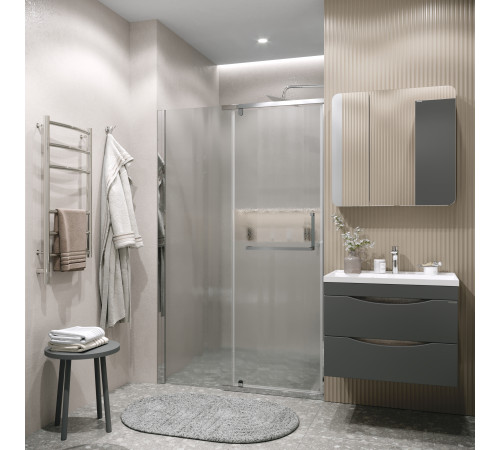 Дверь в нишу Grossman Pragma 100.K33.03.100.10.02 (100х195) хром,стекло шиншилла,распашная