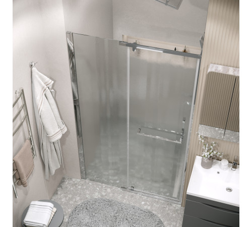 Дверь в нишу Grossman Pragma 100.K33.03.100.10.02 (100х195) хром,стекло шиншилла,распашная