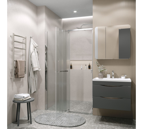 Дверь в нишу Grossman Pragma 100.K33.03.100.10.02 (100х195) хром,стекло шиншилла,распашная