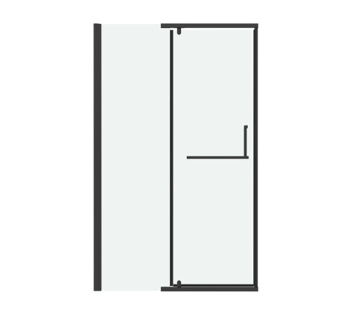Дверь в нишу Grossman Pragma 100.K33.03.100.21.00 (100х195) черный матовый,стекло прозрачное,распашная