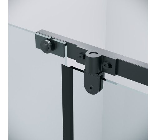 Дверь в нишу Grossman Pragma 100.K33.03.100.21.00 (100х195) черный матовый,стекло прозрачное,распашная