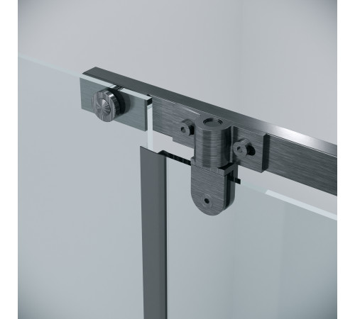 Дверь в нишу Grossman Pragma 100.K33.03.120.42.00 (120х195) графит сатин,стекло прозрачное,распашная