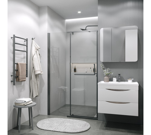 Дверь в нишу Grossman Pragma 100.K33.03.120.42.00 (120х195) графит сатин,стекло прозрачное,распашная