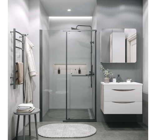 Дверь в нишу Grossman Pragma 100.K33.03.120.42.00 (120х195) графит сатин,стекло прозрачное,распашная