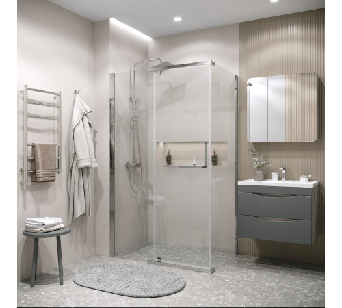 Боковая стенка Grossman Pragma 200.K33.03.100.10.00 (100х195) хром,стекло прозрачное