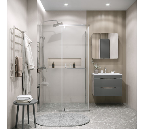 Боковая стенка Grossman Pragma 200.K33.03.100.10.00 (100х195) хром,стекло прозрачное