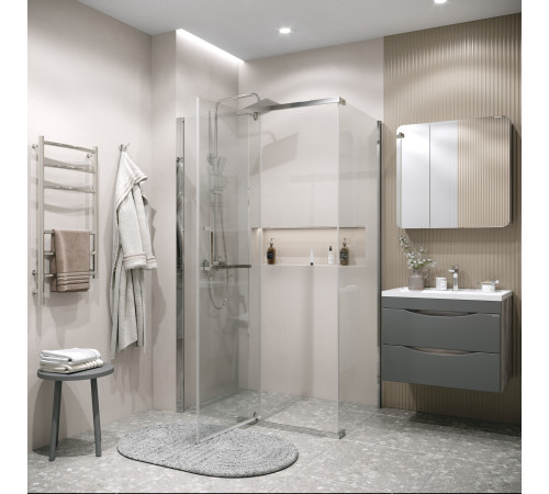 Боковая стенка Grossman Pragma 200.K33.03.100.10.00 (100х195) хром,стекло прозрачное