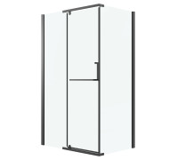 Душевое ограждение Grossman Pragma 100.K33.03.120.21.00- 200.K33.03.90.21.00 (120х90х195) распашная,черный матовый,стекло прозрачное