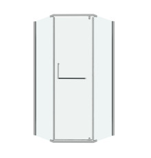 Душевое ограждение Grossman Pragma 302.K33.03.9090.10.00 (90х90х195) трапеция,распашная,хром,стекло прозрачное