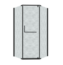 Душевое ограждение Grossman Pragma 302.K33.03.1010.21.02 (100х100х195) трапеция,распашная,черный матовый,стекло шиншилла