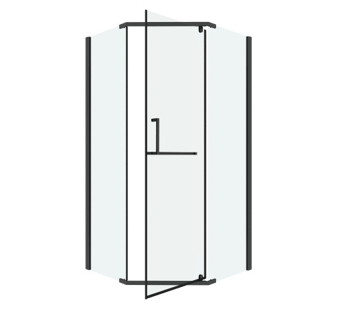 Душевое ограждение Grossman Pragma 302.K33.03.9090.42.00 (90х90х195) трапеция,распашная,графит сатин,стекло прозрачное