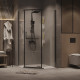 Душевое ограждение Grossman Pragma 302.K33.03.9090.42.00 (90х90х195) трапеция,распашная,графит сатин,стекло прозрачное