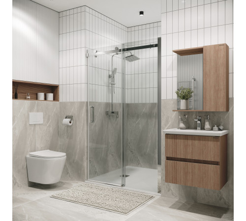 Дверь в нишу Grossman Classic 100.K33.04.120.10.00 (120х195) хром,стекло прозрачное,раздвижная