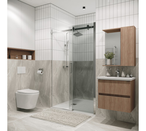 Дверь в нишу Grossman Classic 100.K33.04.120.10.00 (120х195) хром,стекло прозрачное,раздвижная