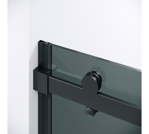 Дверь в нишу Grossman Classic 100.K33.04.110.21.10 (110х195) черный матовый,стекло тонированное,раздвижная