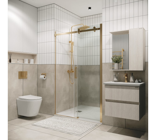 Дверь в нишу Grossman Classic 100.K33.04.110.32.00 (110х195) золото сатин,стекло прозрачное,раздвижная