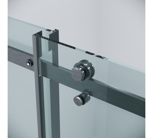 Дверь в нишу Grossman Classic 100.K33.04.100.42.00 (100х195) графит сатин,стекло прозрачное,раздвижная