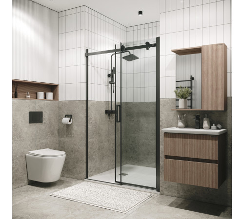 Дверь в нишу Grossman Classic 100.K33.04.100.42.00 (100х195) графит сатин,стекло прозрачное,раздвижная