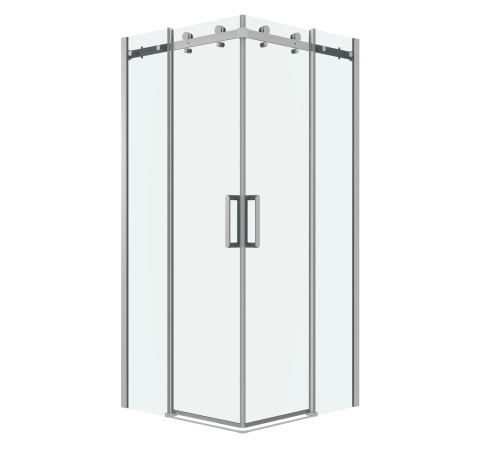 Душевое ограждение Grossman Classic 300.K33.04.1010.10.00 (100х100х195) квадрат,раздвижная,хром,стекло прозрачное
