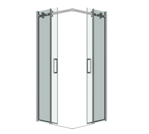 Душевое ограждение Grossman Classic 300.K33.04.1010.10.00 (100х100х195) квадрат,раздвижная,хром,стекло прозрачное