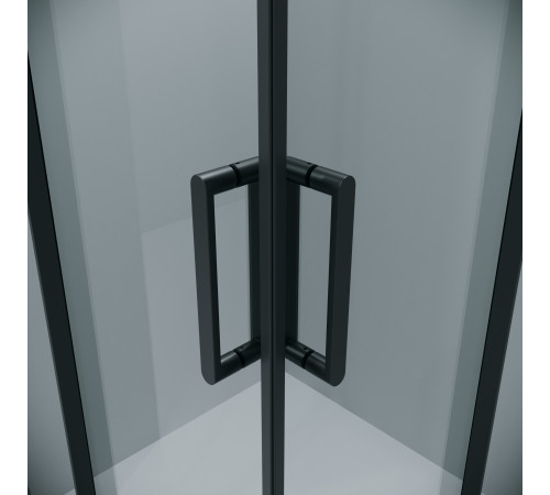 Душевое ограждение Grossman Classic 300.K33.04.9090.21.00 (90х90х195) квадрат,раздвижная,черный матовый,стекло прозрачное