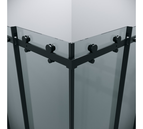 Душевое ограждение Grossman Classic 300.K33.04.9090.21.00 (90х90х195) квадрат,раздвижная,черный матовый,стекло прозрачное