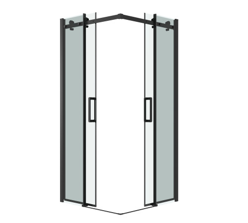 Душевое ограждение Grossman Classic 300.K33.04.9090.21.00 (90х90х195) квадрат,раздвижная,черный матовый,стекло прозрачное