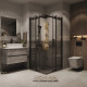 Душевое ограждение Grossman Classic 300.K33.04.9090.21.00 (90х90х195) квадрат,раздвижная,черный матовый,стекло прозрачное