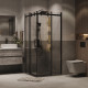 Душевое ограждение Grossman Classic 300.K33.04.9090.21.00 (90х90х195) квадрат,раздвижная,черный матовый,стекло прозрачное