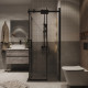 Душевое ограждение Grossman Classic 300.K33.04.9090.21.00 (90х90х195) квадрат,раздвижная,черный матовый,стекло прозрачное