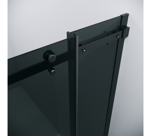 Душевое ограждение Grossman Classic 300.K33.04.1010.21.10 (100х195) квадрат,раздвижная,черный матовый,стекло тонированное