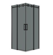 Душевое ограждение Grossman Classic 300.K33.04.8080.21.10 (80х80х195) квадрат,раздвижная,черный матовый,стекло тонированное