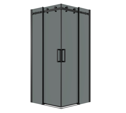 Душевое ограждение Grossman Classic 300.K33.04.1010.21.10 (100х195) квадрат,раздвижная,черный матовый,стекло тонированное