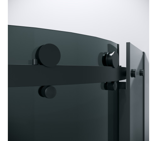 Душевое ограждение Grossman Classic 301.K33.04.1010.21.10 (100х100х195) четверть круга,раздвижная,черный матовый,стекло тонированное